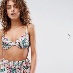 ASOS Girly Tropical Print Bikini Top